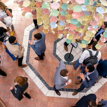 JOnes Graduate School Rotunda - People Networking